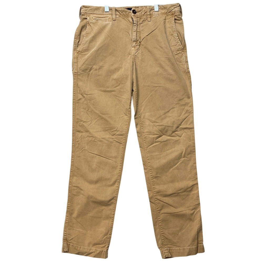 American Eagle Ne(x)t Level Flex Pants Men 30x32 Tan Original Straight Chino EUC